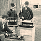 British postal engineers posing with Marconi’s telegraphy equipment. (Image: Cardiff Council Flat Holm Project)